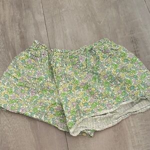 Zara High Waist Floral Shorts - Green, Purple, Yellow